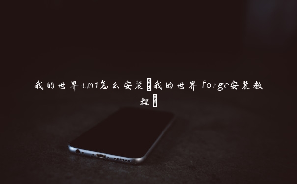 我的世界tmi怎么安装(我的世界forge安装教程)