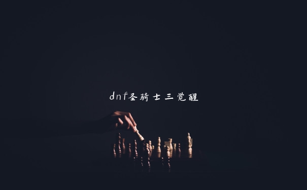 dnf圣骑士三觉醒