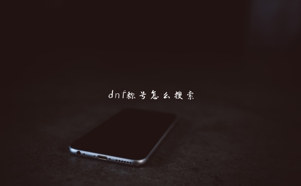 dnf称号怎么搜索