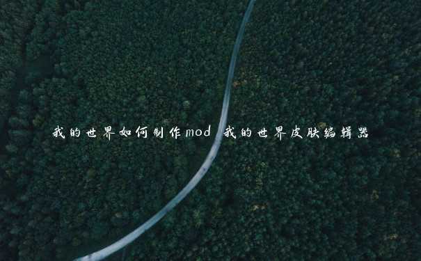 我的世界如何制作mod 我的世界皮肤编辑器