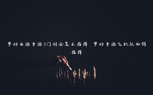 梦幻西游手游5门剑会怎么指挥 梦幻手游飞机队如何指挥