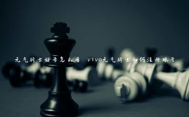 元气骑士好号怎么用 vivo元气骑士如何注册账号