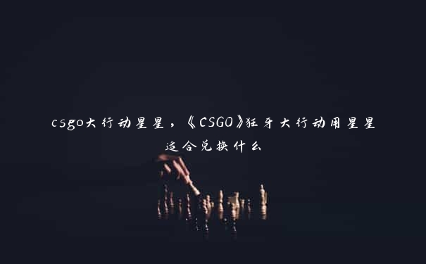 csgo大行动星星，《CSGO》狂牙大行动用星星适合兑换什么