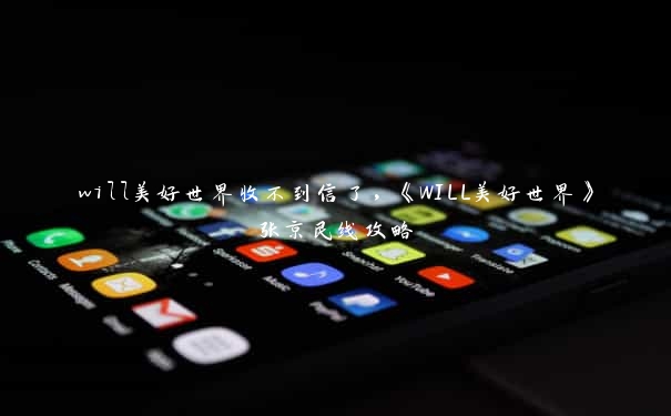 will美好世界收不到信了，《WILL美好世界》张京民线攻略