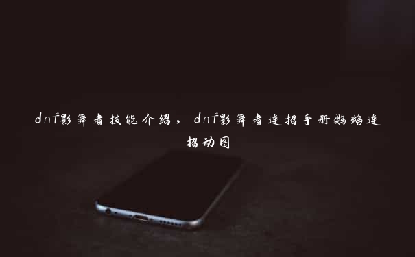 dnf影舞者技能介绍，dnf影舞者连招手册鹦鹉连招动图